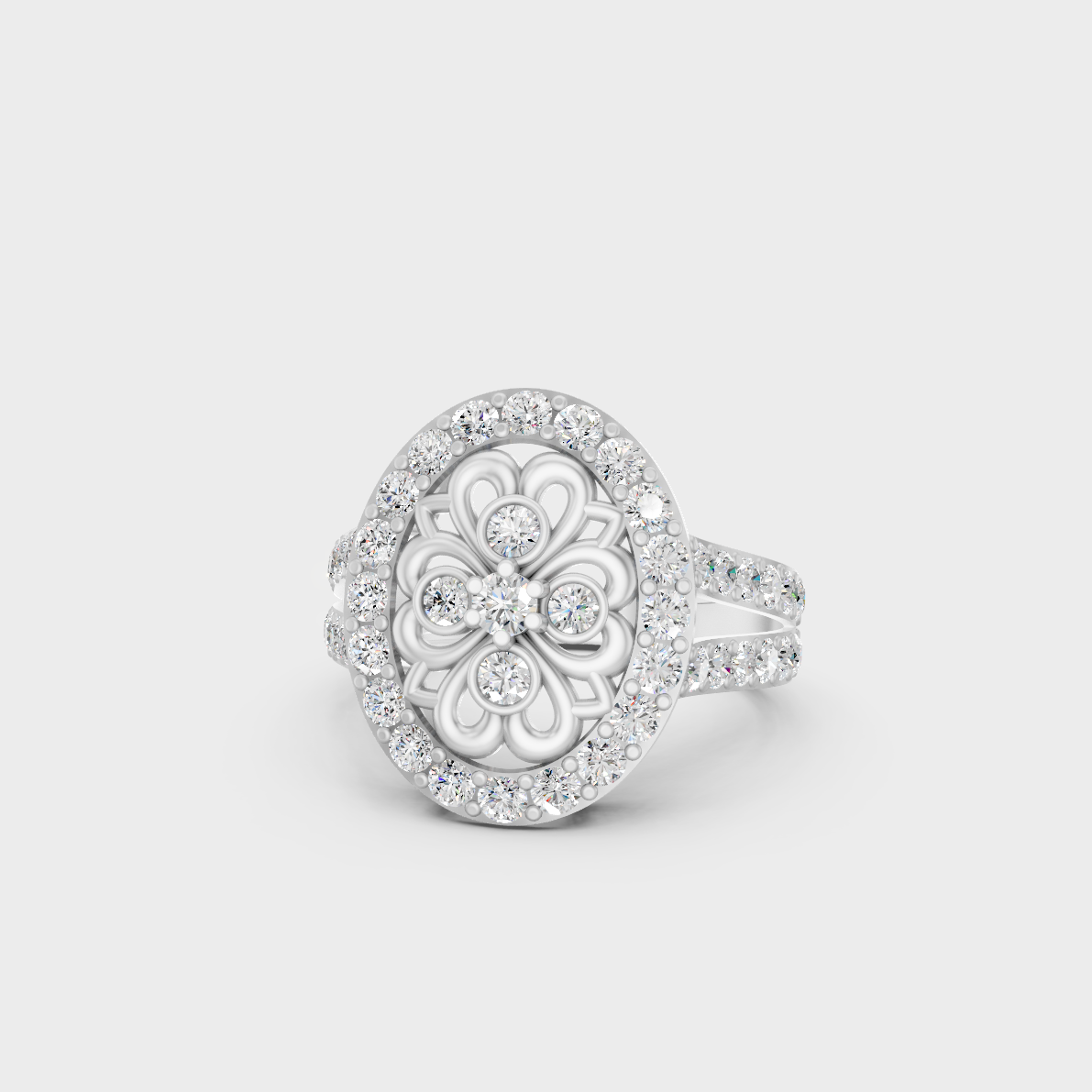 Breathtaking brilliance of a 1.20 Carat Round Cut Lab-Grown Diamond Cocktail Ring in solid 950 Platinum.